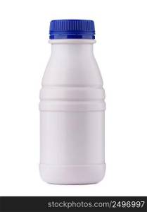 Small yogurt bottle, closed, blank, isolated on white background