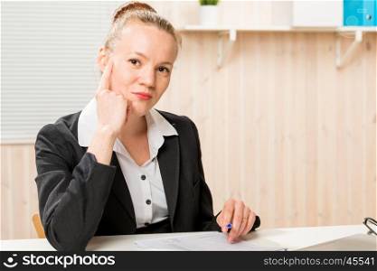smart attractive businesswoman at work in the office