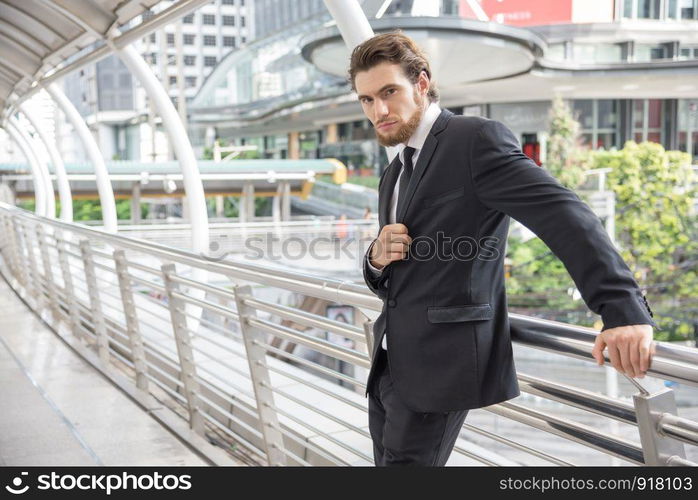 Smart Businessman posing, Portrait style photo, Business concept