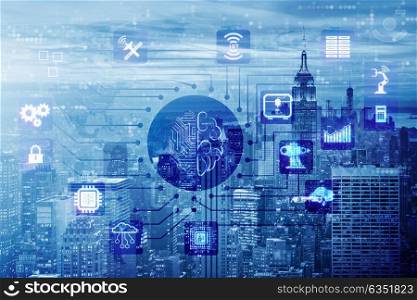 Smart city concept powered by artificial intelligence