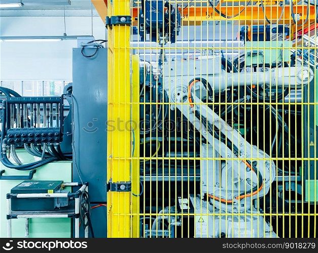 Smart factory industry concept of Automated robot process in production