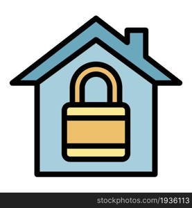 Smart home closed icon. Outline smart home closed vector icon color flat isolated. Smart home closed icon color outline vector
