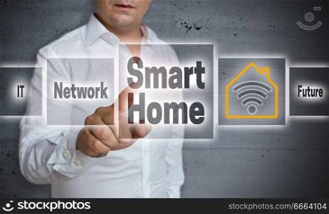 Smart Home concept background is shown by man.. Smart Home concept background is shown by man