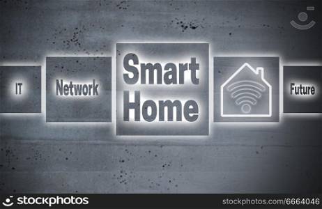 Smart Home touchscreen concept background.. Smart Home touchscreen concept background