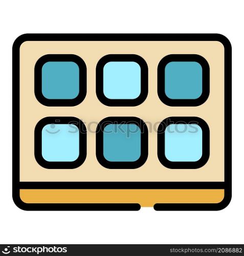 Smart interactive tv icon. Outline smart interactive tv vector icon color flat isolated. Smart interactive tv icon color outline vector