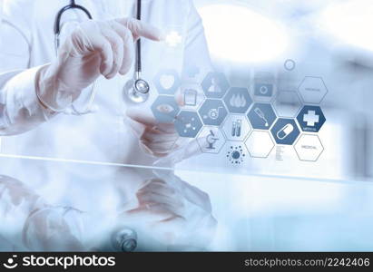 smart medical doctor working with operating room as concept