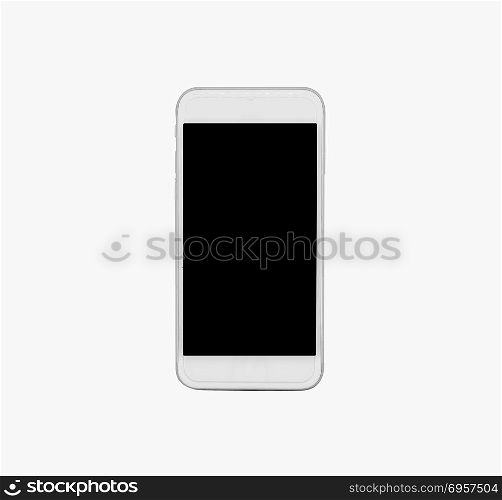 smart phone with blank screen isolated on white background