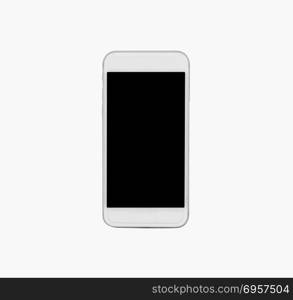 smart phone with blank screen isolated on white background