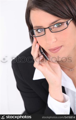 Smart young woman wearing glasses