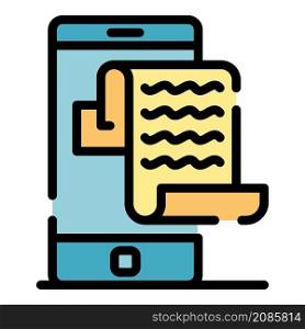 Smartphone advertising icon. Outline smartphone advertising vector icon color flat isolated. Smartphone advertising icon color outline vector