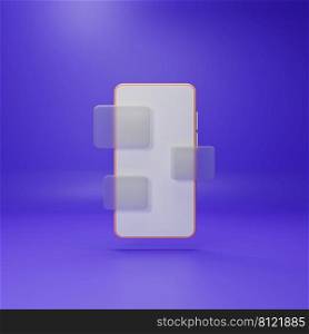 Smartphone and blank bubble speech, 3D illustration