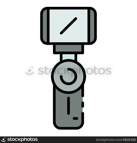 Smartphone camera icon. Outline smartphone camera vector icon color flat isolated. Smartphone camera icon color outline vector