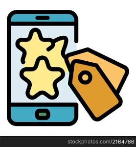 Smartphone campaign icon. Outline smartphone campaign vector icon color flat isolated. Smartphone campaign icon color outline vector