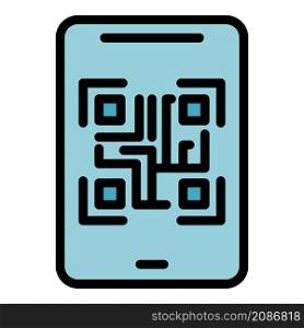 Smartphone interaction icon. Outline smartphone interaction vector icon color flat isolated. Smartphone interaction icon color outline vector