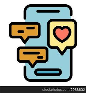Smartphone interaction icon. Outline smartphone interaction vector icon color flat isolated. Smartphone interaction icon color outline vector