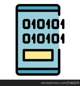 Smartphone interface icon. Outline Smartphone interface vector icon color flat isolated. Smartphone interface icon color outline vector