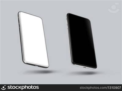 Smartphone, mobile phone isolated with blank screen and clipping path