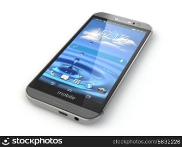 Smartphone, mobile phone on white isolated background. 3d