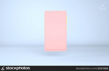 Smartphone mockup with blank screen. 3D.. Smartphone mockup with blank screen. 3D Render