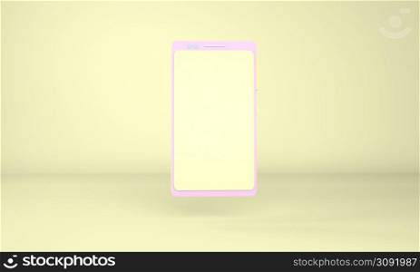 Smartphone mockup with blank screen. 3D.. Smartphone mockup with blank screen. 3D Render