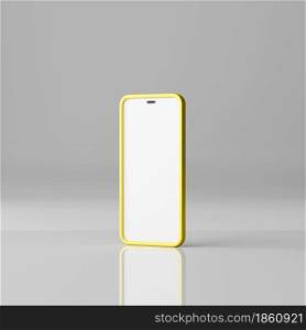 Smartphone mockup with blank white screen on a white background. 3D Rendering. Smartphone mockup with blank white screen on a white background. 3D Render