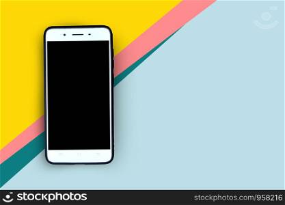 Smartphone on pink background and smart technology concept