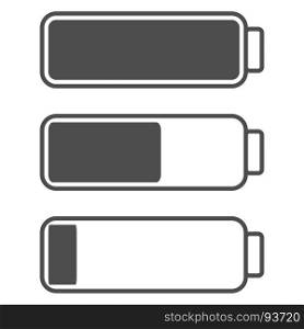 Smartphone or cell phone low battery icon. Low energy symbol. Flat illustration.. Smartphone or cell phone low battery icon. Low energy symbol. Flat illustration. Black and white.