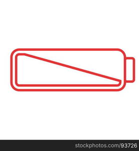 Smartphone or cell phone low battery icon. Low energy symbol. Flat illustration.. Smartphone or cell phone low battery icon. Low energy symbol. Flat illustration. Red and white.