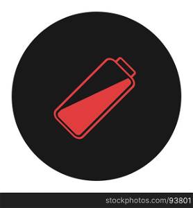 Smartphone or cell phone low battery icon. Low energy symbol. Flat illustration.. Smartphone or cell phone low battery icon. Low energy symbol. Flat illustration. Red and black