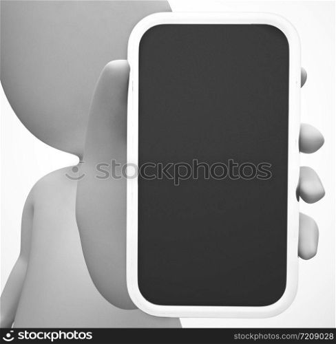 Smartphone or cellular mobile device for apps and internet. mobile communications or online service - 3d illustration