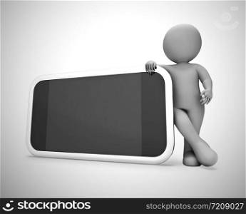 Smartphone or cellular mobile device for apps and internet Mockup. Copyspace screen for text - 3d illustration