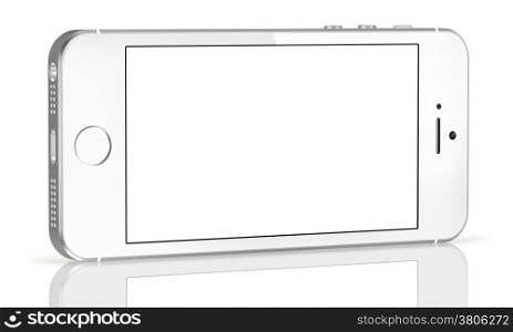 .Smartphone with blank screen on white background