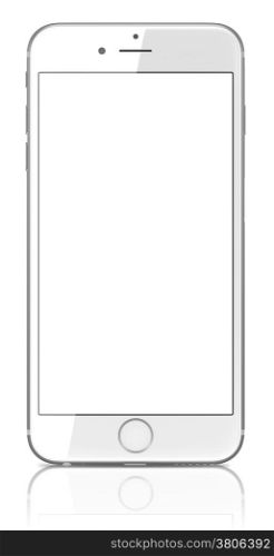 Smartphone with blank screen on white background&#xA;&#xA;