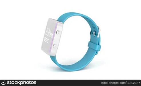 Smartwatch rotates on white background