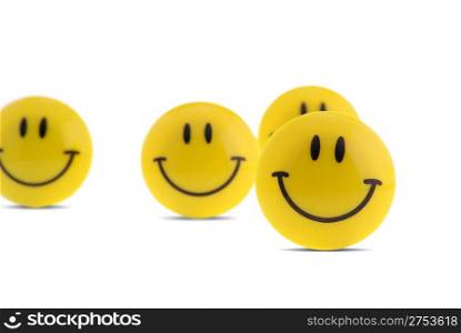 Smile. A smiling symbol from the plastic, isolated on a white background