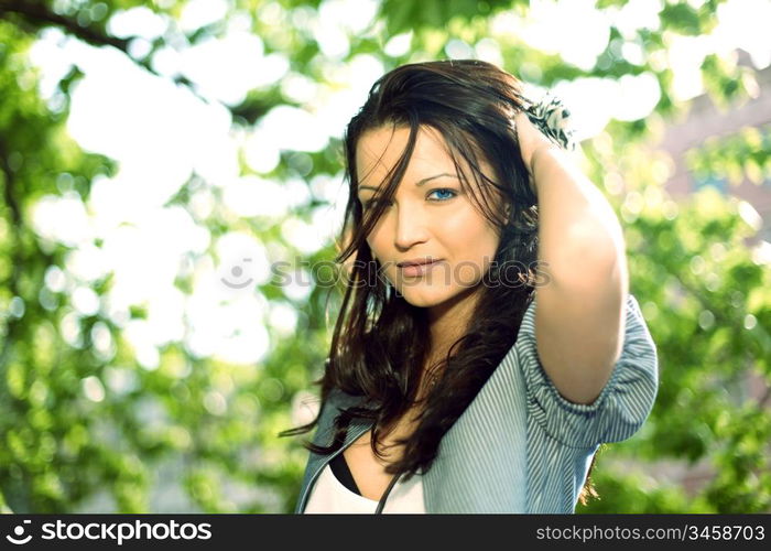 smile happy summer girl close up portrait