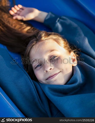 smiley beautiful little girl playground