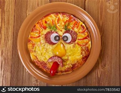 Smiley Faced Pizza.Baby menu