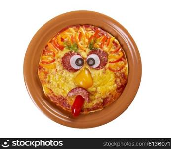 Smiley Faced Pizza.Baby menu.isolated