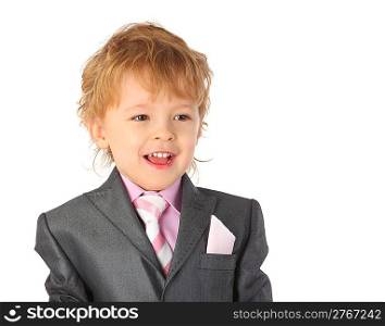 Smiling boy in suit