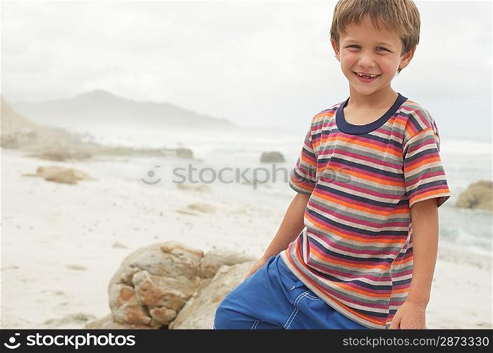 Smiling Boy on Beach