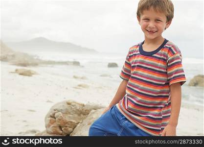 Smiling Boy on Beach