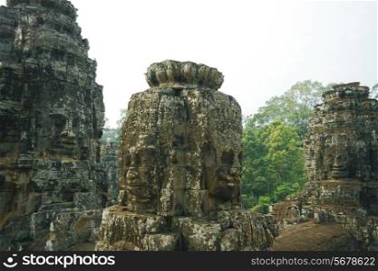 Smiling buddha temple of Bayon at Angkor, Cambodia