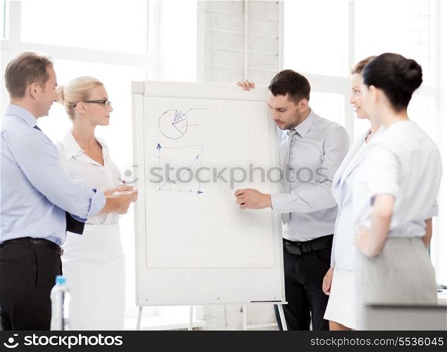 smiling business team discussing something in office
