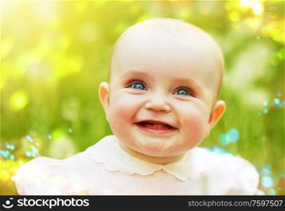 smiling child on the field