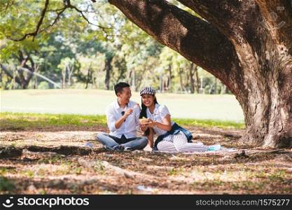 Smiling Couple Enjoying At Park