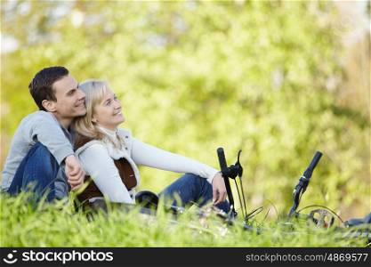 Smiling couple in the park