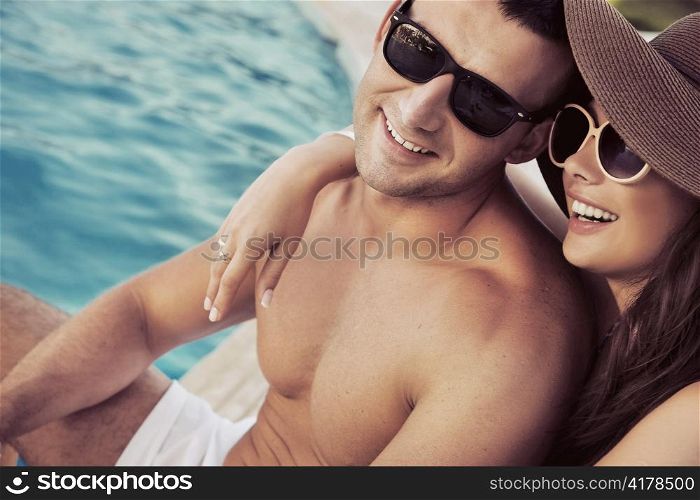 Smiling couple on vacation day