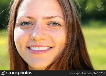 smiling face woman in park