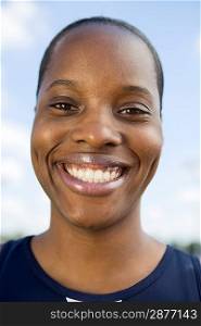 Smiling female athlete, portrait